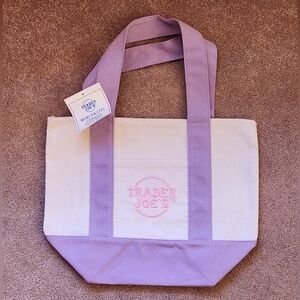 Trader Joe's Canvas Pastel Purple Mini-Tote Bag